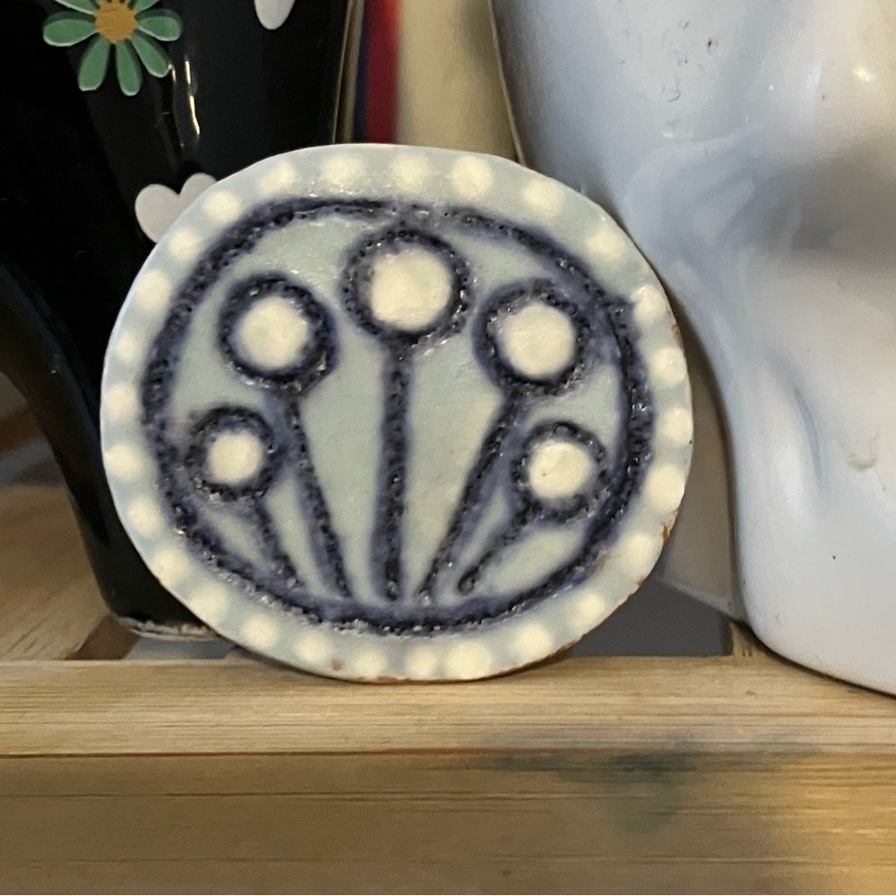 Karin Og Aase Vintage Ceramic Flower Pin
